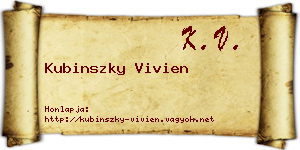 Kubinszky Vivien névjegykártya