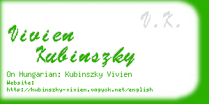 vivien kubinszky business card